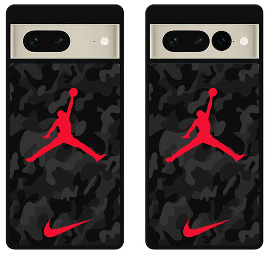 Air Jordan Red Black Camo Google Pixel 7 | 7 Pro Case