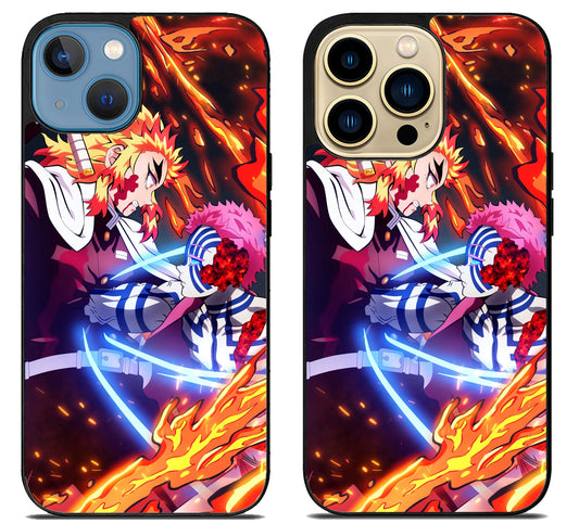 Akaza Vs Rengoku Demon Slayer iPhone 14 | 14 Plus | 14 Pro | 14 Pro Max Case