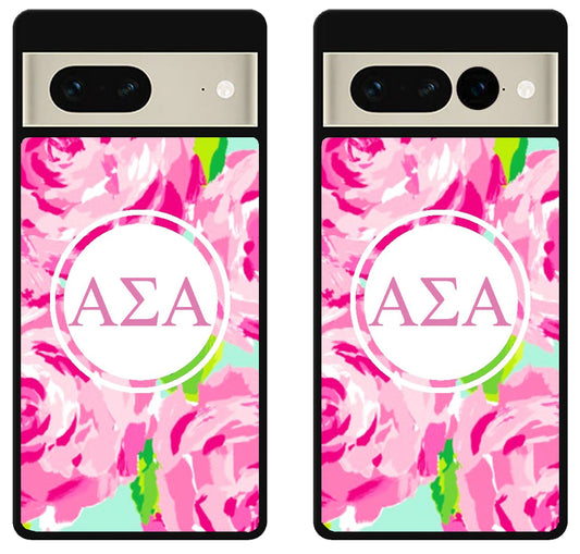 Alpha Sigma Alpha Flowers Google Pixel 7 | 7 Pro Case