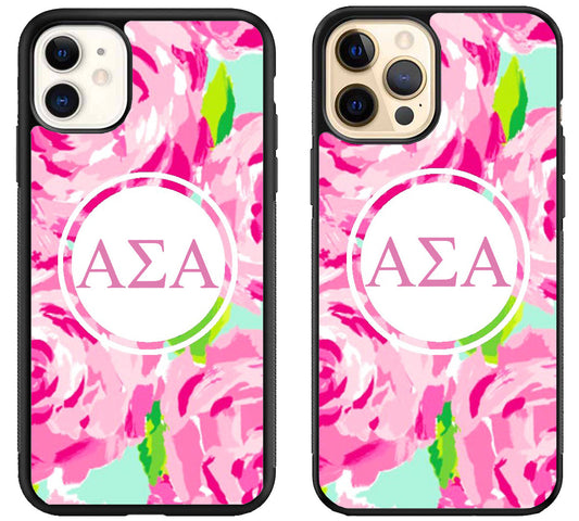 Alpha Sigma Alpha Flowers iPhone 12 | 12 Mini | 12 Pro | 12 Pro Max Case