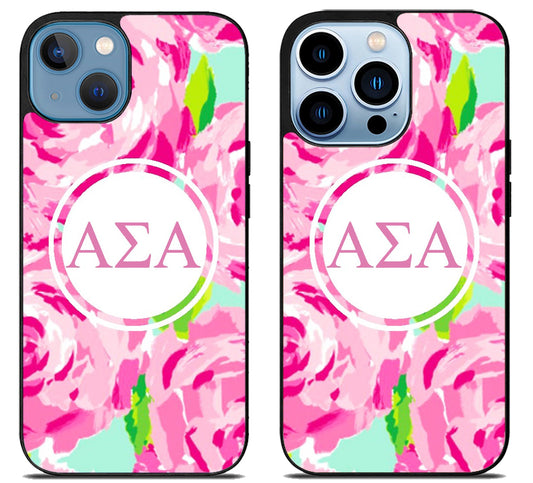 Alpha Sigma Alpha Flowers iPhone 13 | 13 Mini | 13 Pro | 13 Pro Max Case