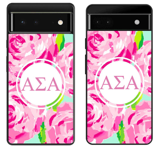 Alpha Sigma Alpha Flowers Google Pixel 6 | 6A | 6 Pro Case