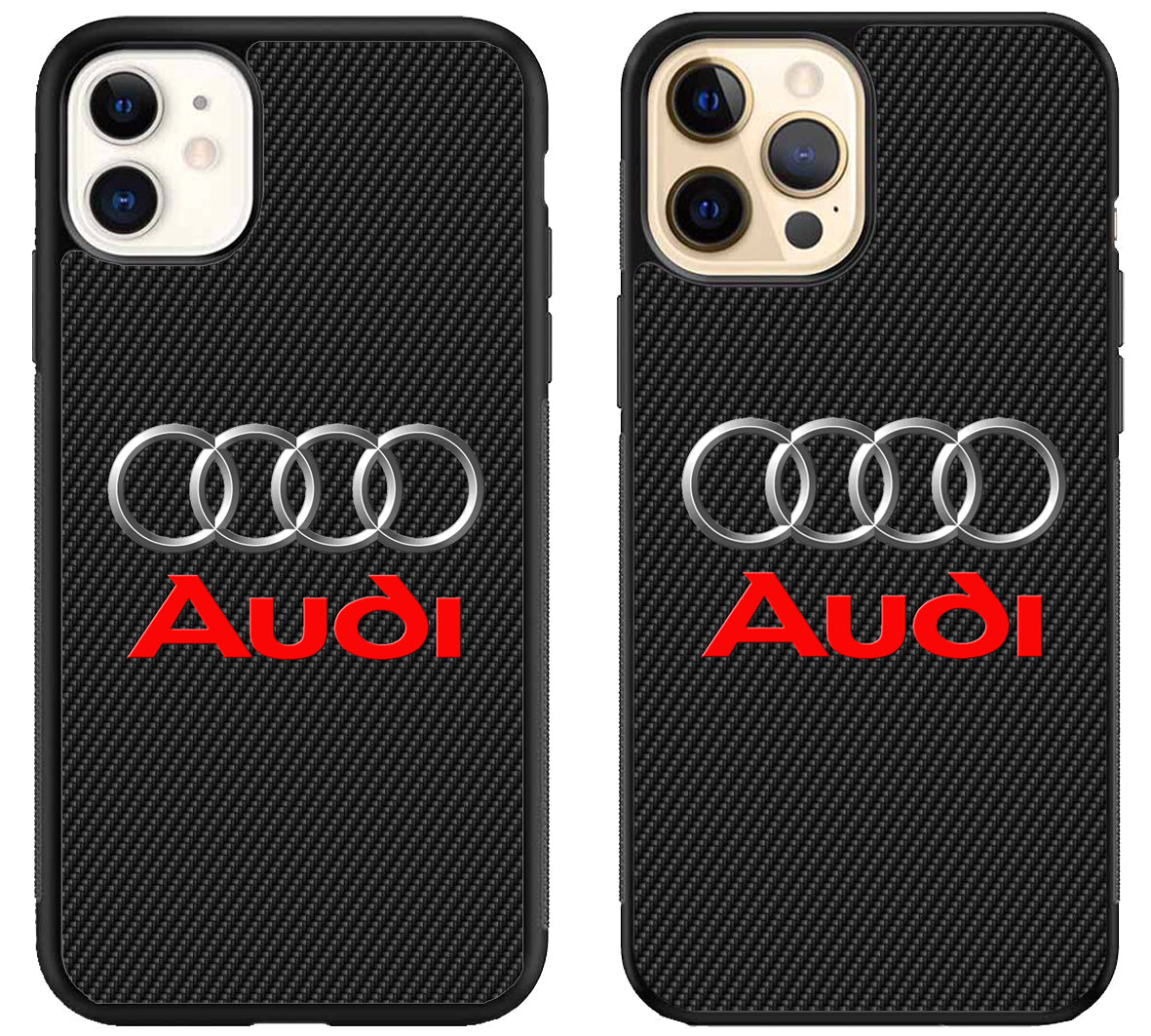 Audi Logo Black Carbon iPhone 12 | 12 Mini | 12 Pro | 12 Pro Max