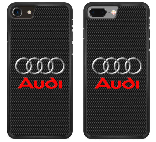 Audi Logo Black Carbon iPhone 8 | iPhone 8 Plus Case