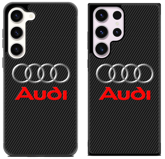 Audi Logo Black Carbon Samsung Galaxy S23 I S23+ I S23 Ultra Case