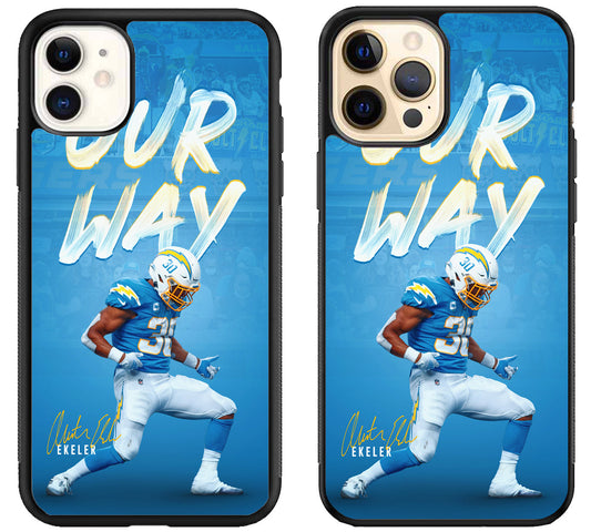 Austin Ekeler Los Angeles Chargers iPhone 12 | 12 Mini | 12 Pro | 12 Pro Max Case