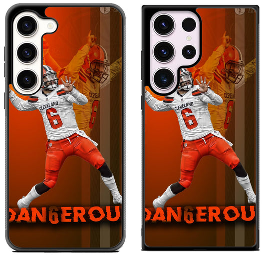 Baker mayfield Cleveland Browns Background Samsung Galaxy S23 I S23+ I S23 Ultra Case