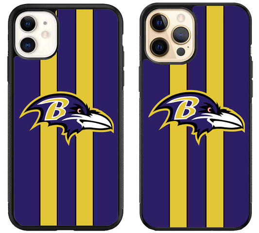 Baltimore Ravens Logo Striped iPhone 12 | 12 Mini | 12 Pro | 12 Pro Max Case