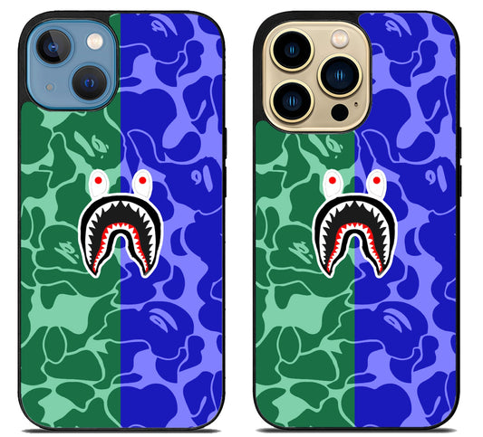 Bape Shark Camo iPhone 14 | 14 Plus | 14 Pro | 14 Pro Max Case