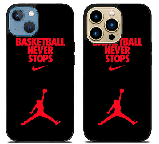 Basketball Never Stops Air Jordan iPhone 14 | 14 Plus | 14 Pro | 14 Pro Max Case