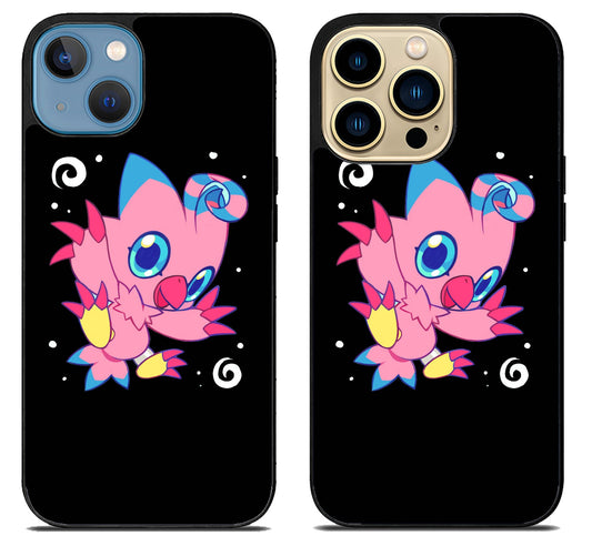 Biyomon Digimon Black iPhone 14 | 14 Plus | 14 Pro | 14 Pro Max Case
