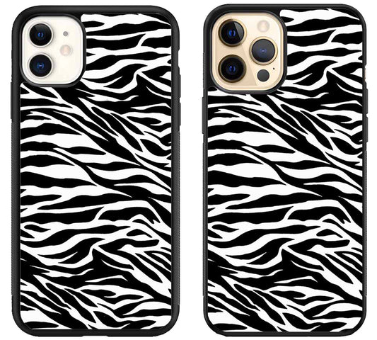 Black White Zebra Print iPhone 12 | 12 Mini | 12 Pro | 12 Pro Max Case