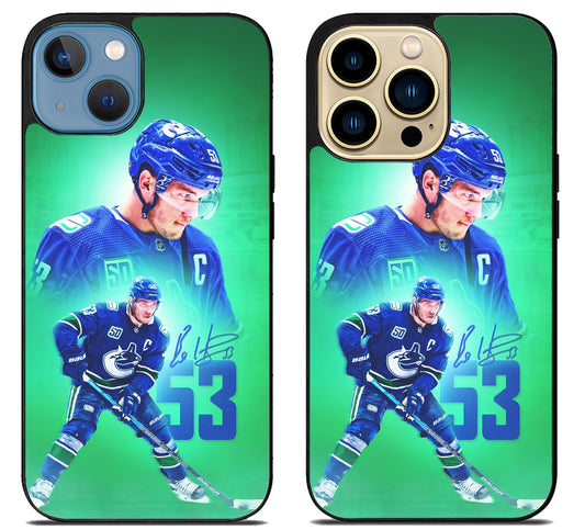 Bo Horvat Vancouver Canucks iPhone 14 | 14 Plus | 14 Pro | 14 Pro Max Case