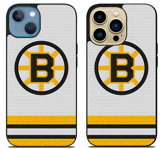 Boston Bruins Logo Striprd iPhone 14 | 14 Plus | 14 Pro | 14 Pro Max Case