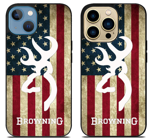 Browning Deer Logo Flag iPhone 14 | 14 Plus | 14 Pro | 14 Pro Max Case