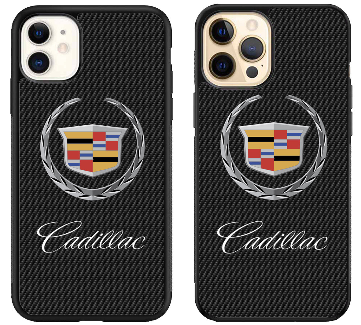 Cadillac Logo Black Carbon iPhone 12 | 12 Mini | 12 Pro | 12 Pro Max Case
