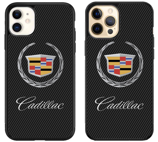 Cadillac Logo Black Carbon iPhone 12 | 12 Mini | 12 Pro | 12 Pro Max Case