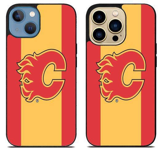 Calgary Flames Stripe iPhone 14 | 14 Plus | 14 Pro | 14 Pro Max Case