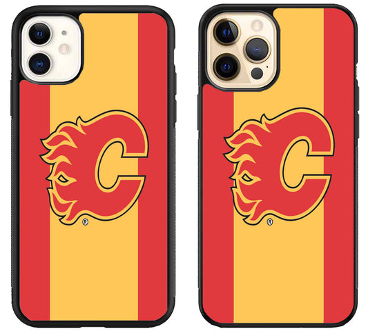 Calgary Flames Stripe iPhone 12 | 12 Mini | 12 Pro | 12 Pro Max Case