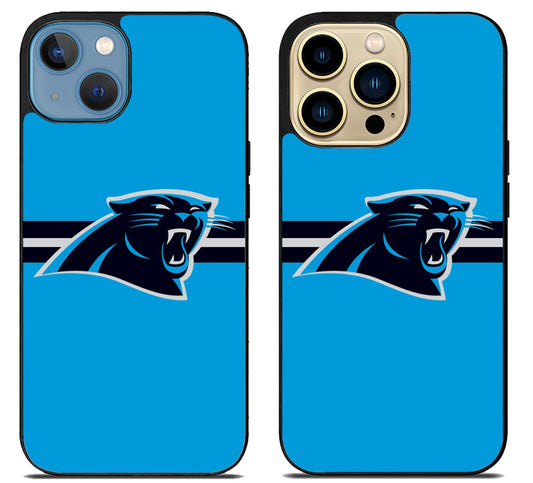 Carolina Panthers Striped iPhone 14 | 14 Plus | 14 Pro | 14 Pro Max Case