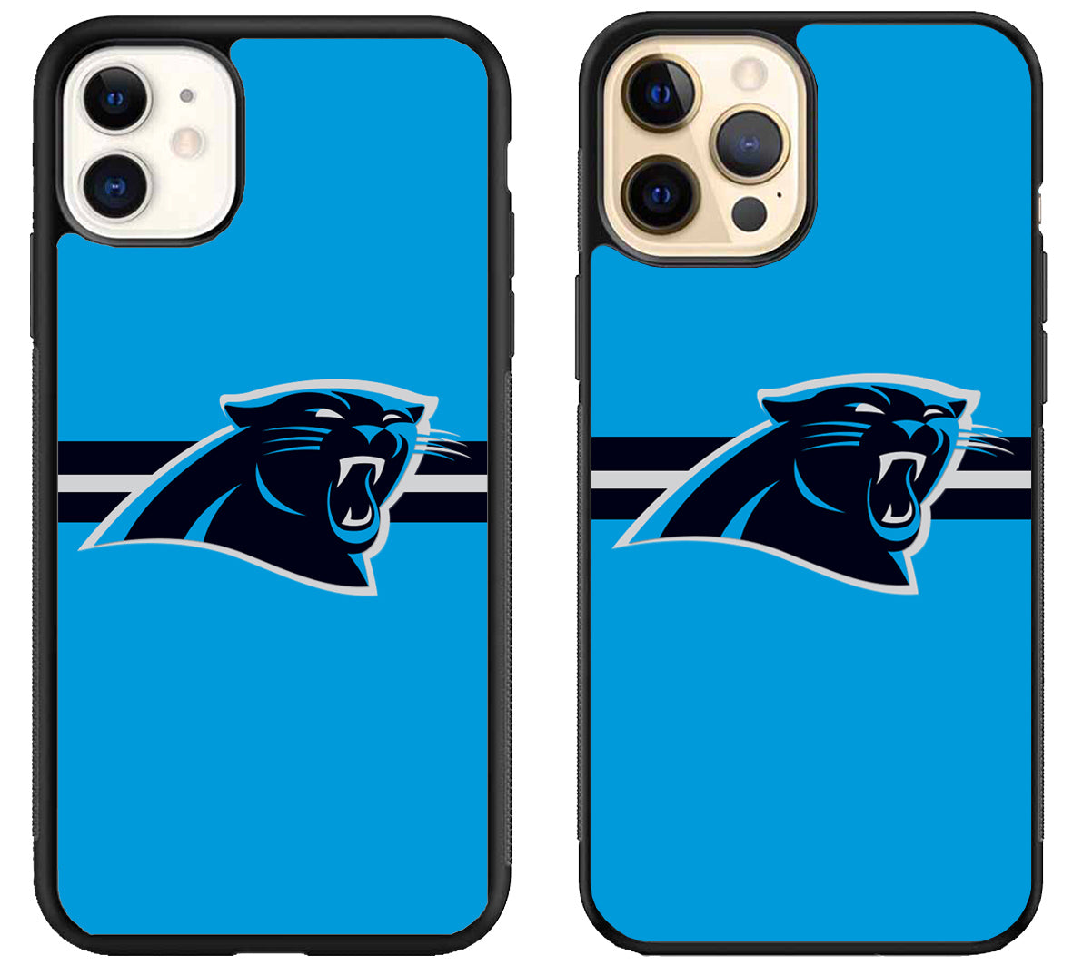 Carolina Panthers Striped iPhone 12 | 12 Mini | 12 Pro | 12 Pro Max Case