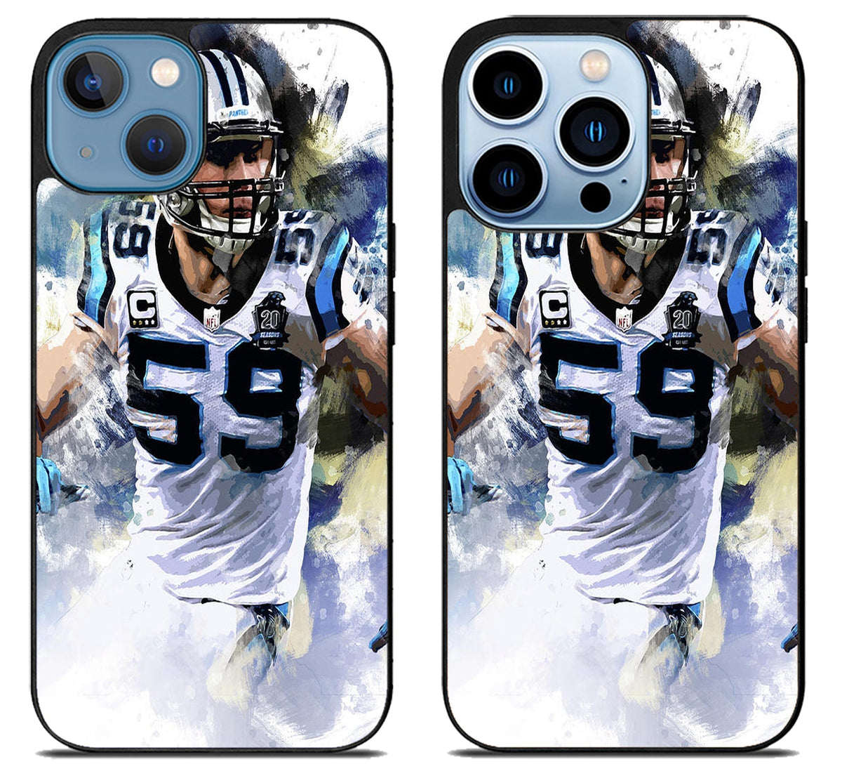 Carolina panthers Luke kuechly Artwork iPhone 13 | 13 Mini | 13 Pro | 13 Pro Max Case