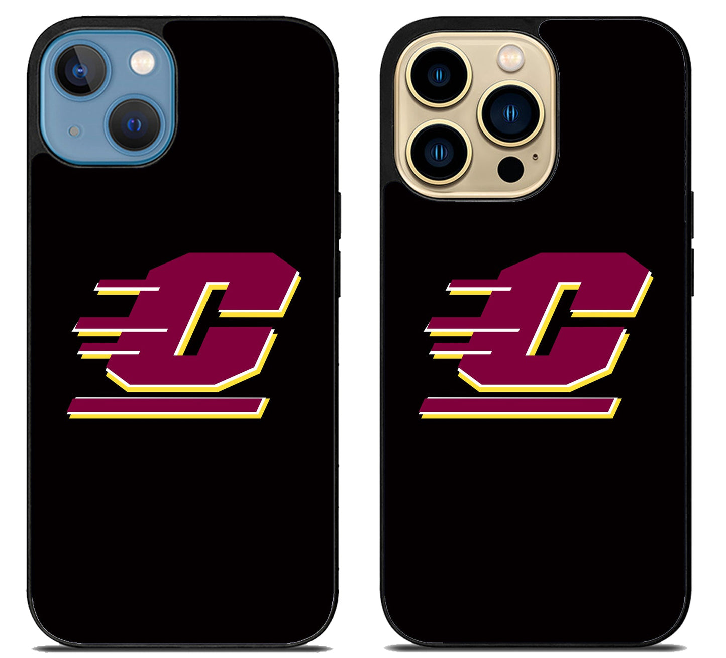 Central Michigan Chippewas Black iPhone 14 | 14 Plus | 14 Pro | 14 Pro Max Case
