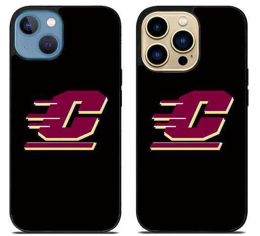Central Michigan Chippewas Black iPhone 14 | 14 Plus | 14 Pro | 14 Pro Max Case