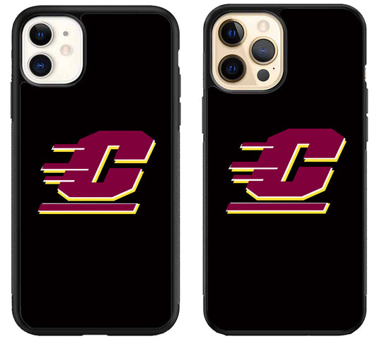 Central Michigan Chippewas Black iPhone 12 | 12 Mini | 12 Pro | 12 Pro Max Case