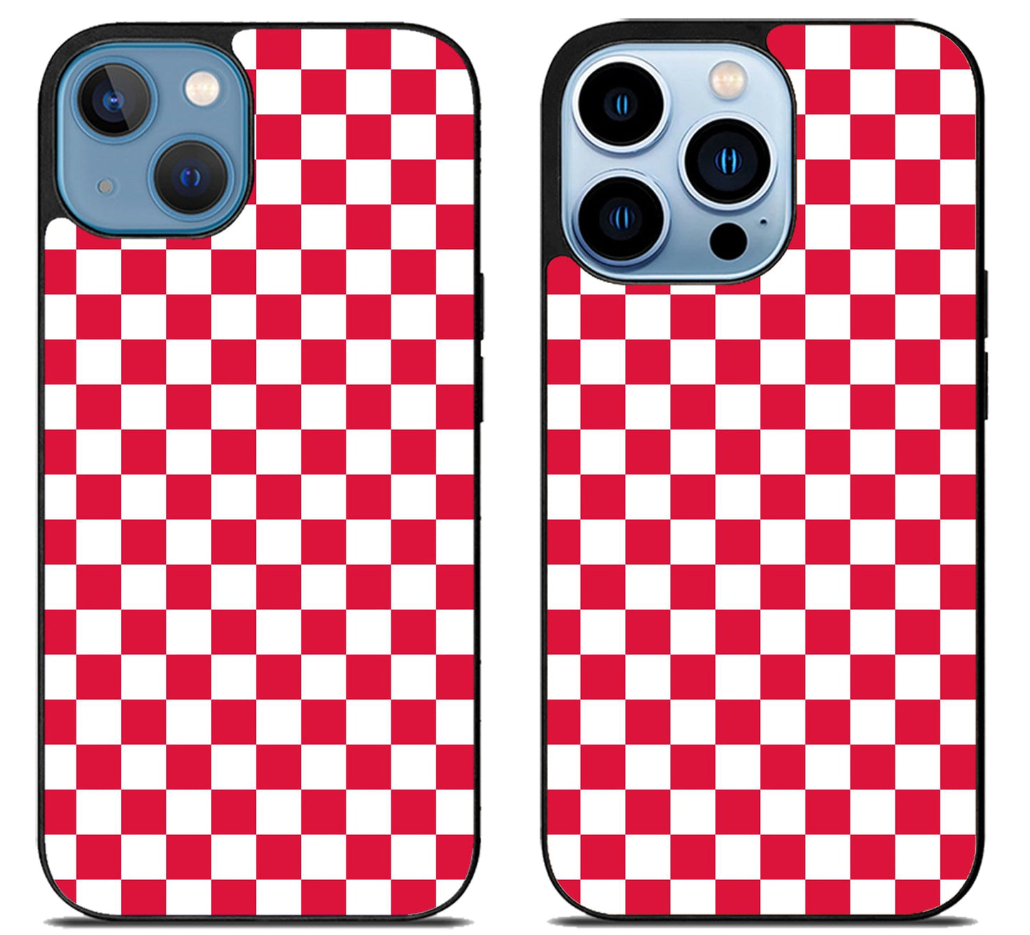 Checkerboard Flame Vanz Red And White iPhone 13 | 13 Mini | 13 Pro | 13 Pro Max Case