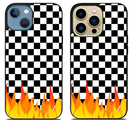 Checkerboard Vanz With Flame iPhone 14 | 14 Plus | 14 Pro | 14 Pro Max Case