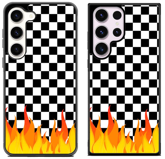Checkerboard Vanz With Flame Samsung Galaxy S23 | S23+ | S23 Ultra Case