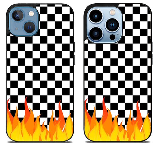 Checkerboard Vanz With Flame iPhone 13 | 13 Mini | 13 Pro | 13 Pro Max Case