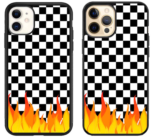 Checkerboard Vanz With Flame iPhone 12 | 12 Mini | 12 Pro | 12 Pro Max Case