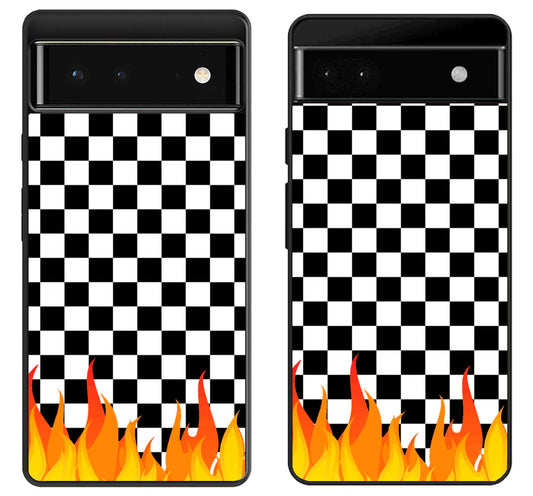 Checkerboard Vanz With Flame Google Pixel 6 | 6A | 6 Pro Case