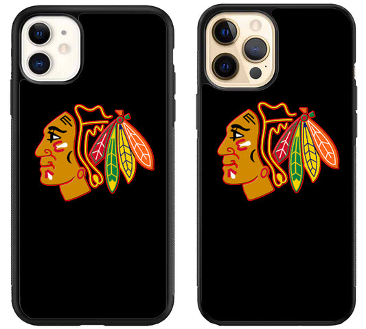 Chicago Blackhawks Black iPhone 12 | 12 Mini | 12 Pro | 12 Pro Max Case