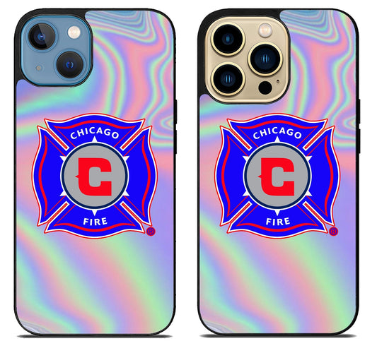 Chicago Fire Logo Holographic iPhone 14 | 14 Plus | 14 Pro | 14 Pro Max Case