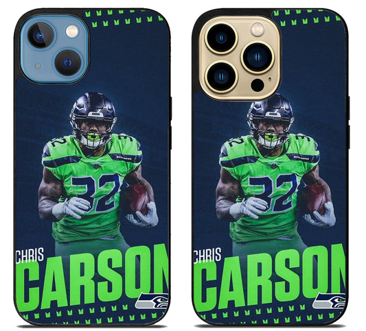 Chris Carson Seattle Seahawks iPhone 14 | 14 Plus | 14 Pro | 14 Pro Max Case