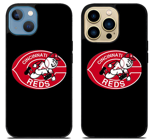 Cincinnati Reds Logo Black iPhone 14 | 14 Plus | 14 Pro | 14 Pro Max Case