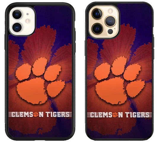 Clemson Tigers Background iPhone 12 | 12 Mini | 12 Pro | 12 Pro Max Case