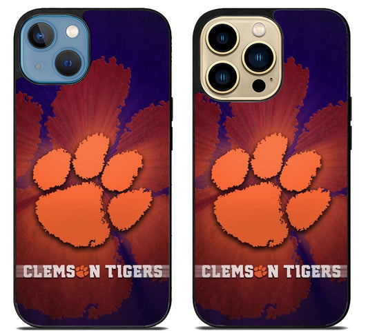 Clemson Tigers Background iPhone 14 | 14 Plus | 14 Pro | 14 Pro Max Case