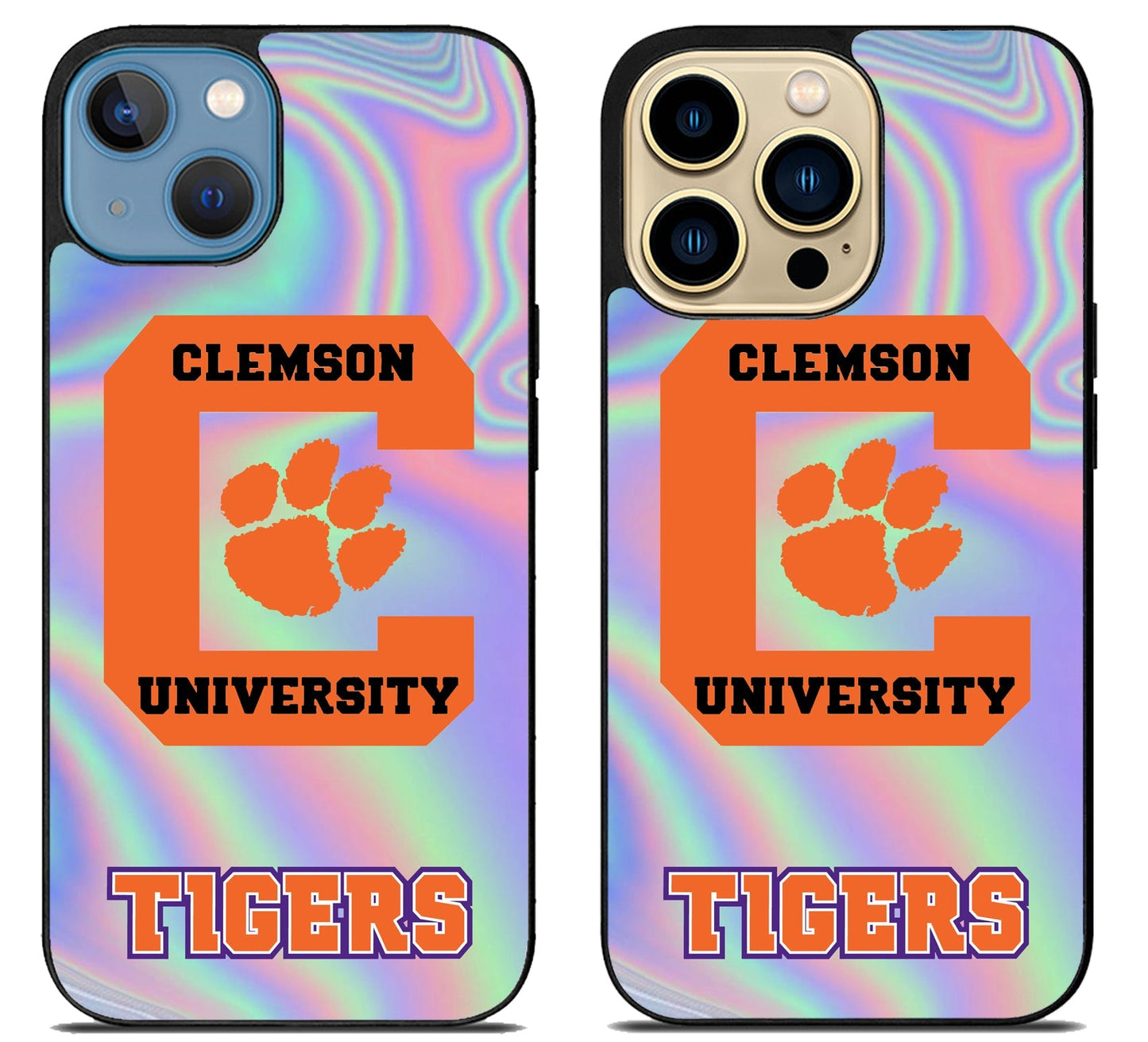Clemson Tigers Holographic iPhone 14 | 14 Plus | 14 Pro | 14 Pro Max Case