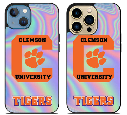Clemson Tigers Holographic iPhone 14 | 14 Plus | 14 Pro | 14 Pro Max Case