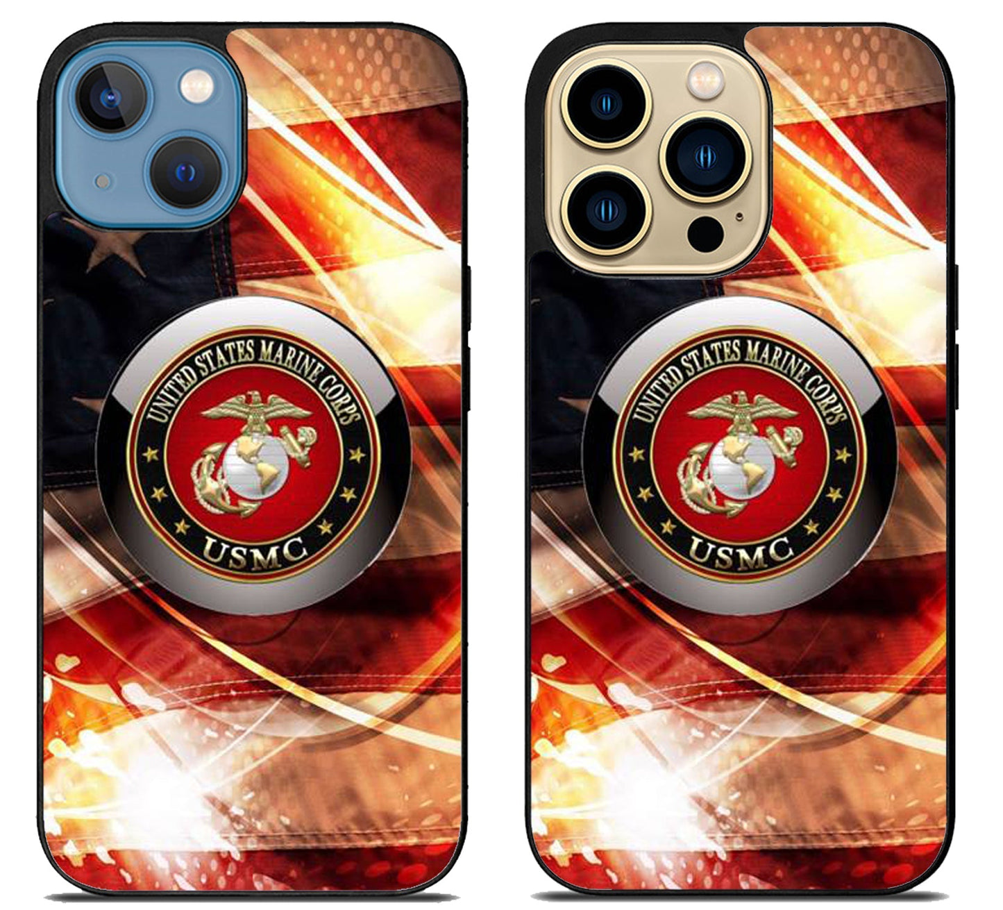 Corps US Marine Background Flag iPhone 14 | 14 Plus | 14 Pro | 14 Pro Max Case