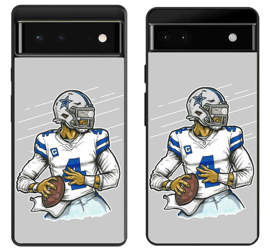 Dak Prescott Artwork Dallas Cowboys Google Pixel 6 | 6A | 6 Pro Case