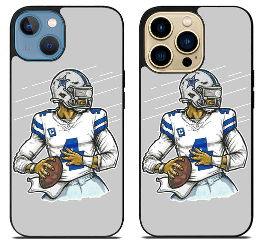 Dallas Cowboys Dak Prescott Artwork iPhone 14 | 14 Plus | 14 Pro | 14 Pro Max Case