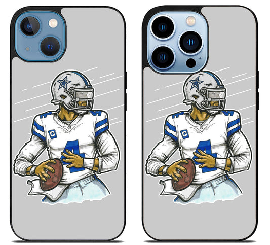 Dallas Cowboys Dak Prescott Artwork iPhone 13 | 13 Mini | 13 Pro | 13 Pro Max Case
