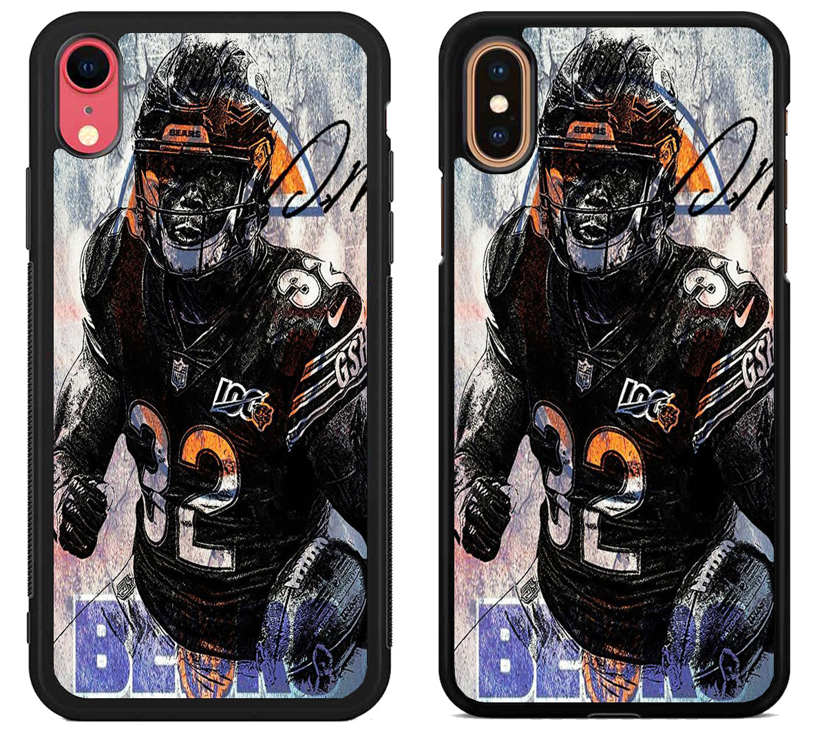 David Montgomery Chicago Bears Artwork iPhone X | XS | XR | XS Max Case