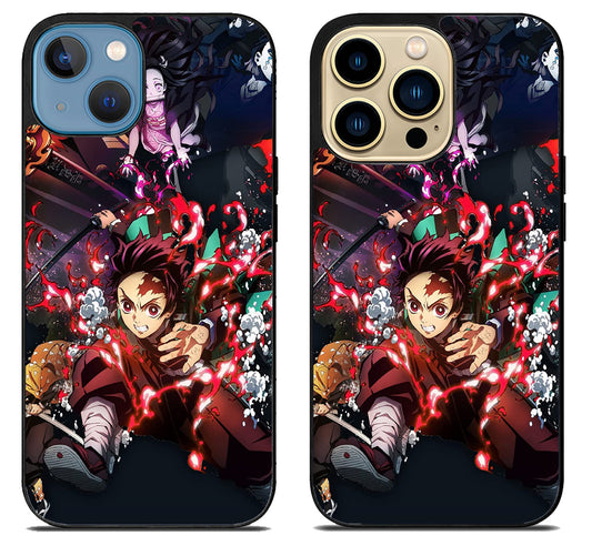 Demon Slayer Background iPhone 14 | 14 Plus | 14 Pro | 14 Pro Max Case