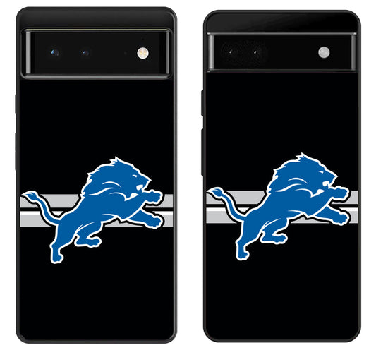 Detroit Lions Black Google Pixel 6 | 6A | 6 Pro Case